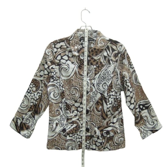 Mirror Image Women Jacket Small S Linen Cotton Jacket Geometric Swirl Print - Picture 1 of 9